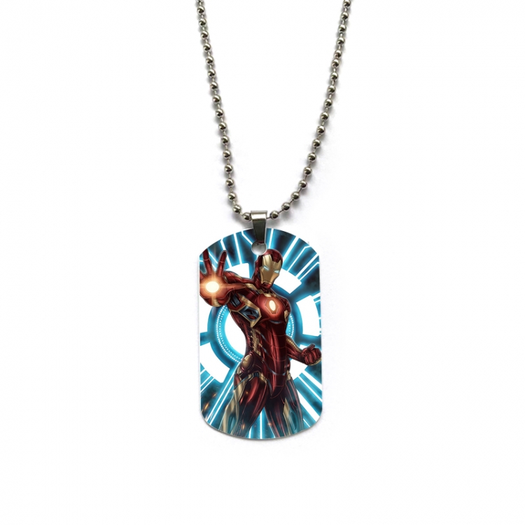 Iron Man Anime double-sided full color printed military brand necklace price for 5 pcs