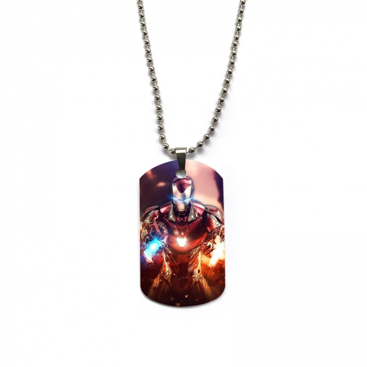 Iron Man Anime double-sided full color printed military brand necklace price for 5 pcs