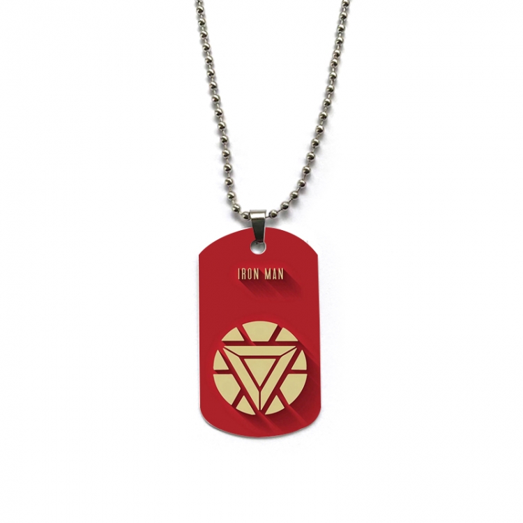 Iron Man Anime double-sided full color printed military brand necklace price for 5 pcs