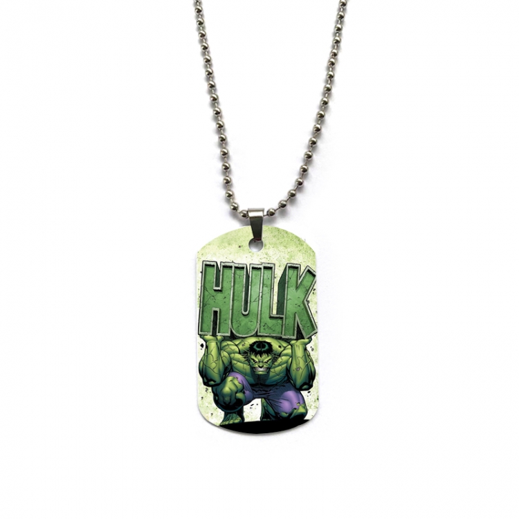 The Hulk Anime double-sided full color printed military brand necklace price for 5 pcs