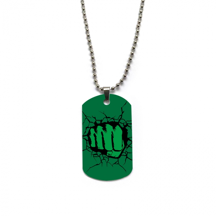 The Hulk Anime double-sided full color printed military brand necklace price for 5 pcs