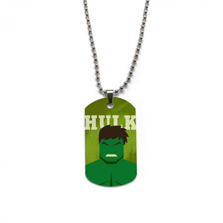 The Hulk Anime double-sided full color printed military brand necklace price for 5 pcs