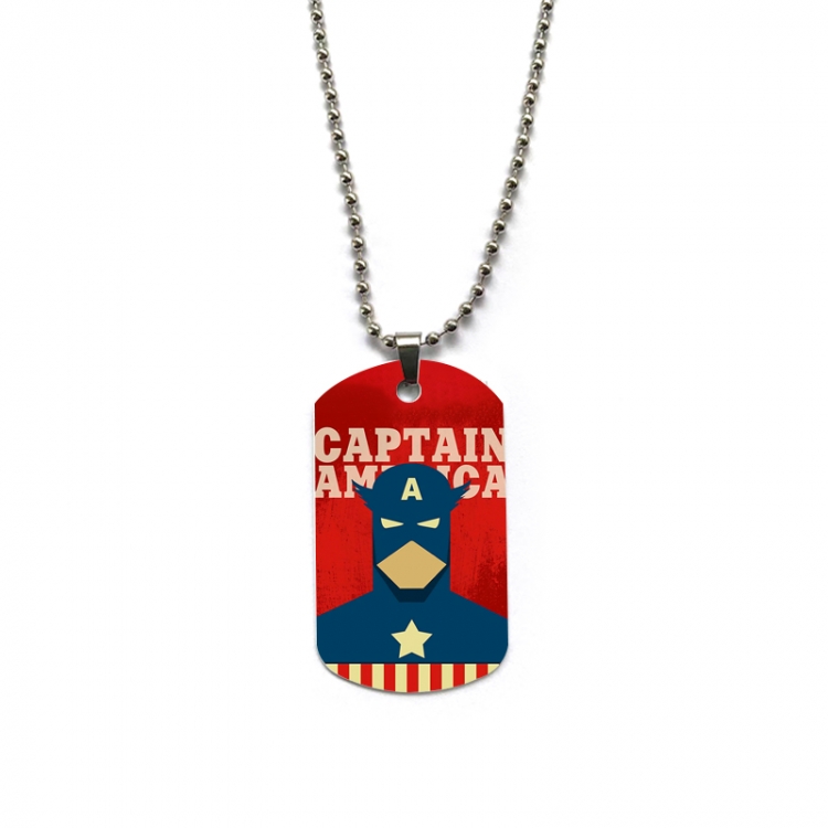 Captain America Anime double-sided full color printed military brand necklace price for 5 pcs