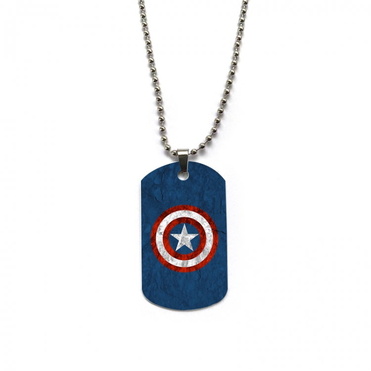 Captain America Anime double-sided full color printed military brand necklace price for 5 pcs