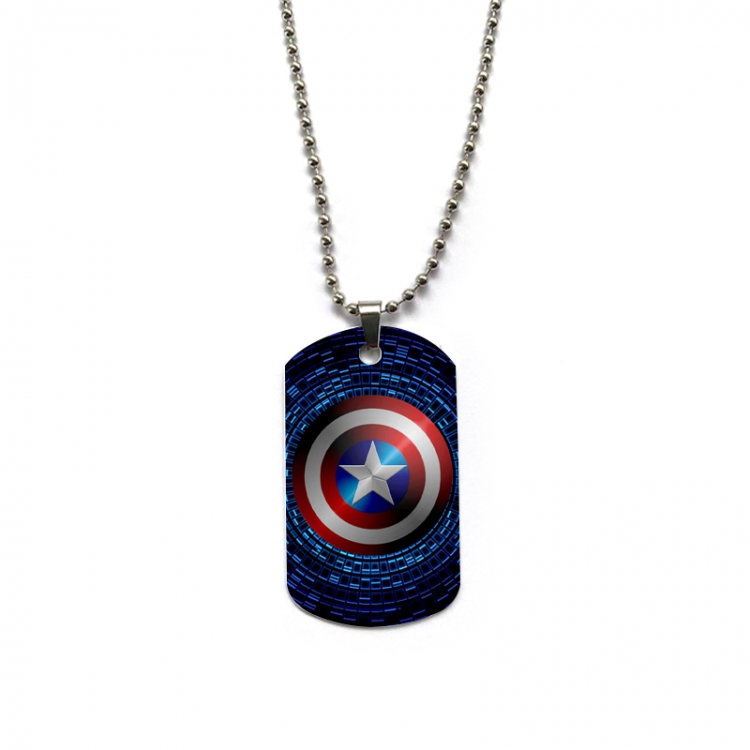 Captain America Anime double-sided full color printed military brand necklace price for 5 pcs