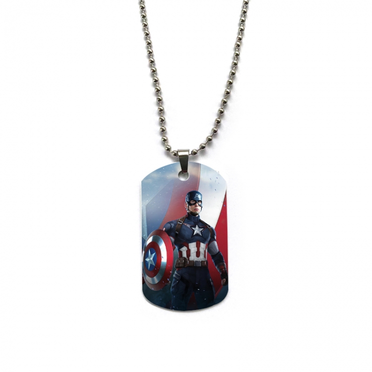 Captain America Anime double-sided full color printed military brand necklace price for 5 pcs