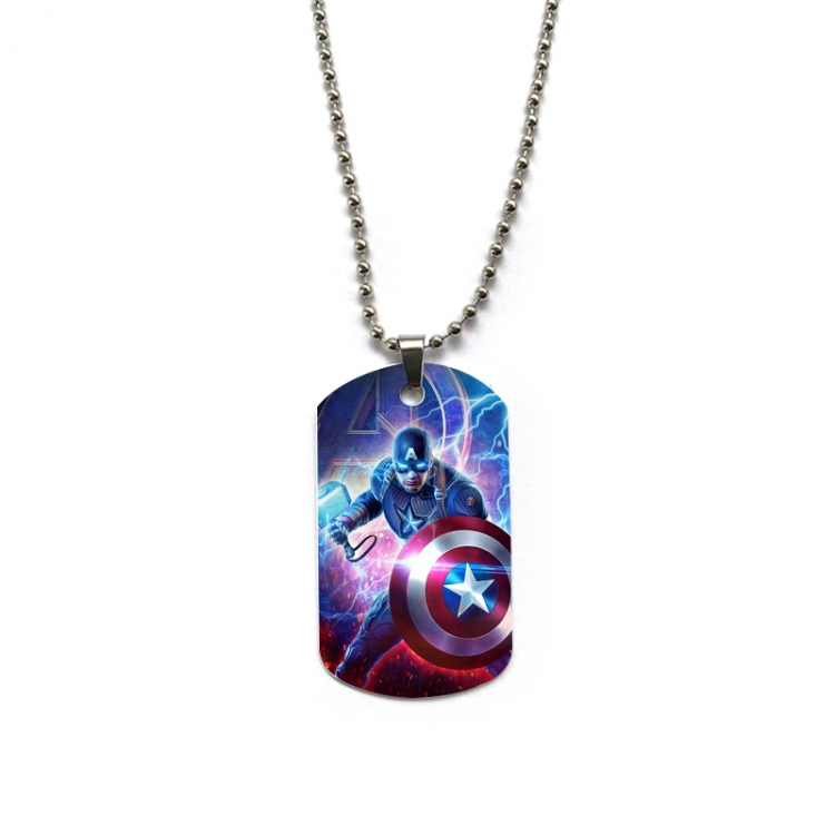 Captain America Anime double-sided full color printed military brand necklace price for 5 pcs