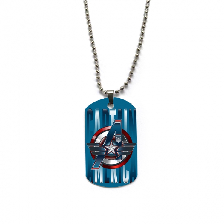 Captain America Anime double-sided full color printed military brand necklace price for 5 pcs