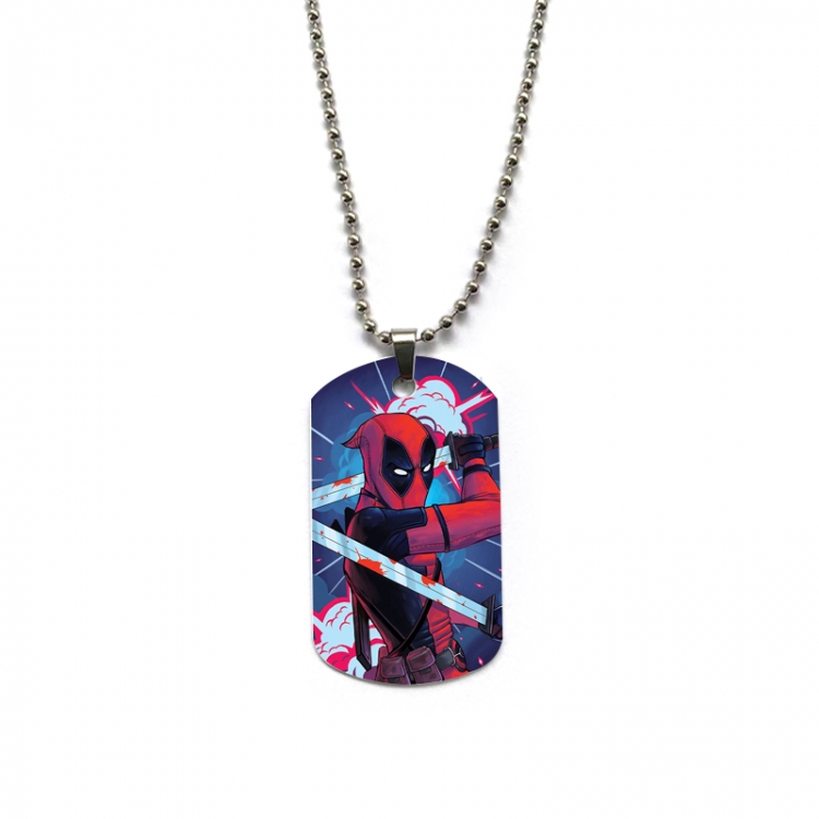 Deadpool Anime double-sided full color printed military brand necklace price for 5 pcs