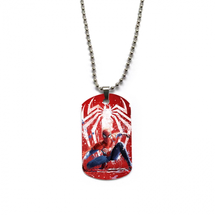 Spiderman Anime double-sided full color printed military brand necklace price for 5 pcs