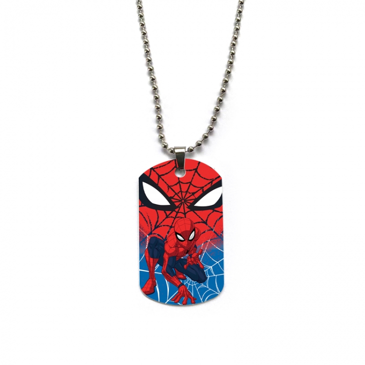 Spiderman Anime double-sided full color printed military brand necklace price for 5 pcs