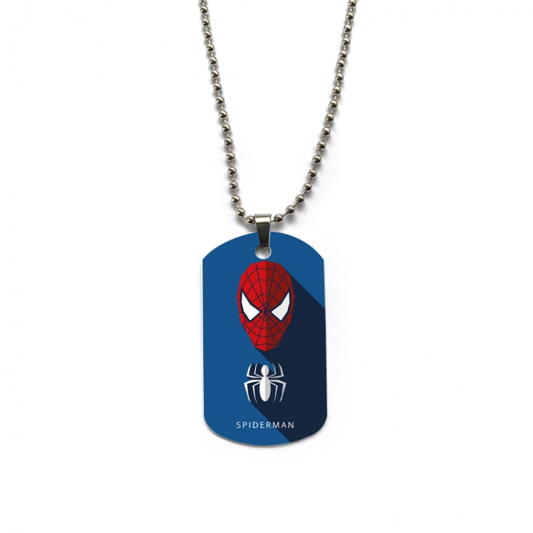Spiderman Anime double-sided full color printed military brand necklace price for 5 pcs