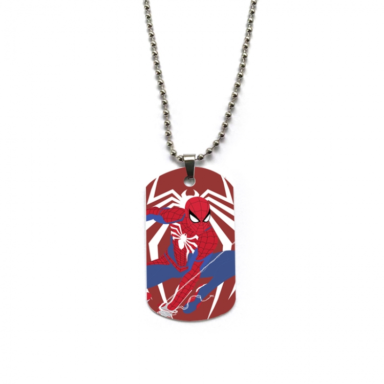 Spiderman Anime double-sided full color printed military brand necklace price for 5 pcs