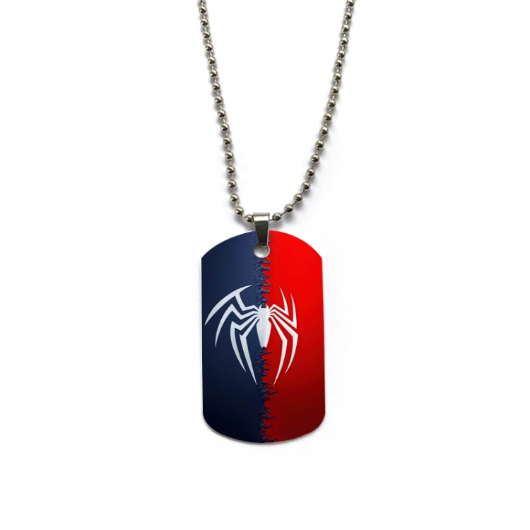 Spiderman Anime double-sided full color printed military brand necklace price for 5 pcs