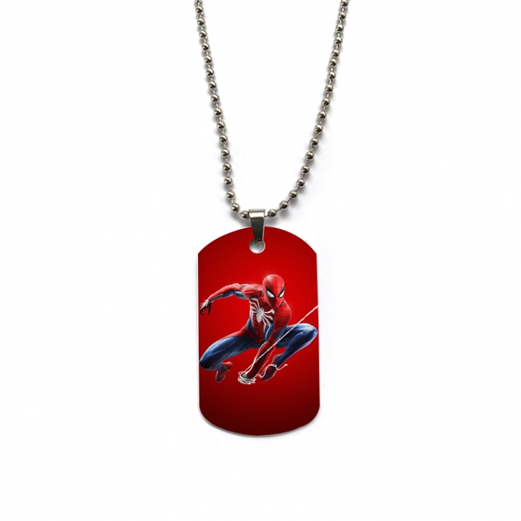 Spiderman Anime double-sided full color printed military brand necklace price for 5 pcs