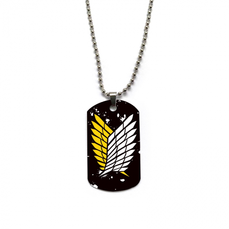 Shingeki no Kyojin Anime double-sided full color printed military brand necklace price for 5 pcs