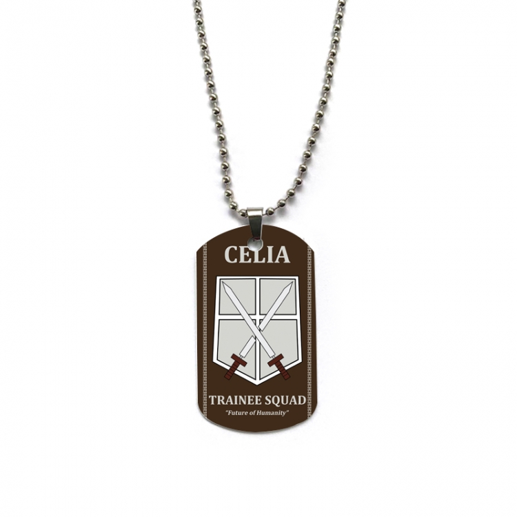 Shingeki no Kyojin Anime double-sided full color printed military brand necklace price for 5 pcs