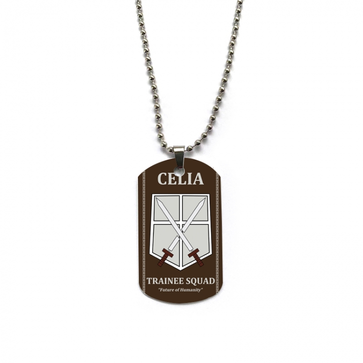 Shingeki no Kyojin Anime double-sided full color printed military brand necklace price for 5 pcs
