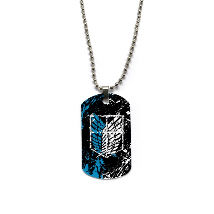 Shingeki no Kyojin Anime double-sided full color printed military brand necklace price for 5 pcs