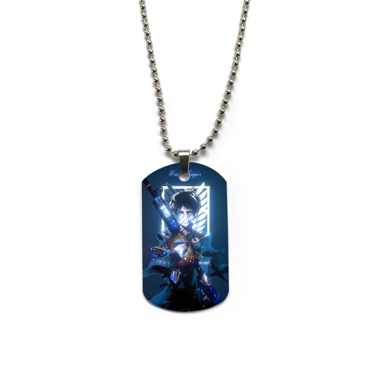 Shingeki no Kyojin Anime double-sided full color printed military brand necklace price for 5 pcs