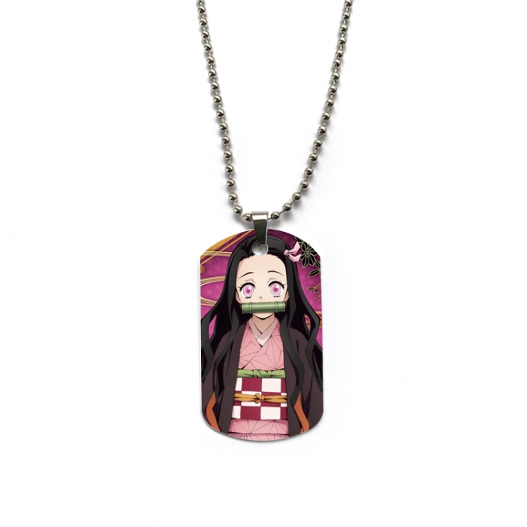 Demon Slayer Kimets Anime double-sided full color printed military brand necklace price for 5 pcs