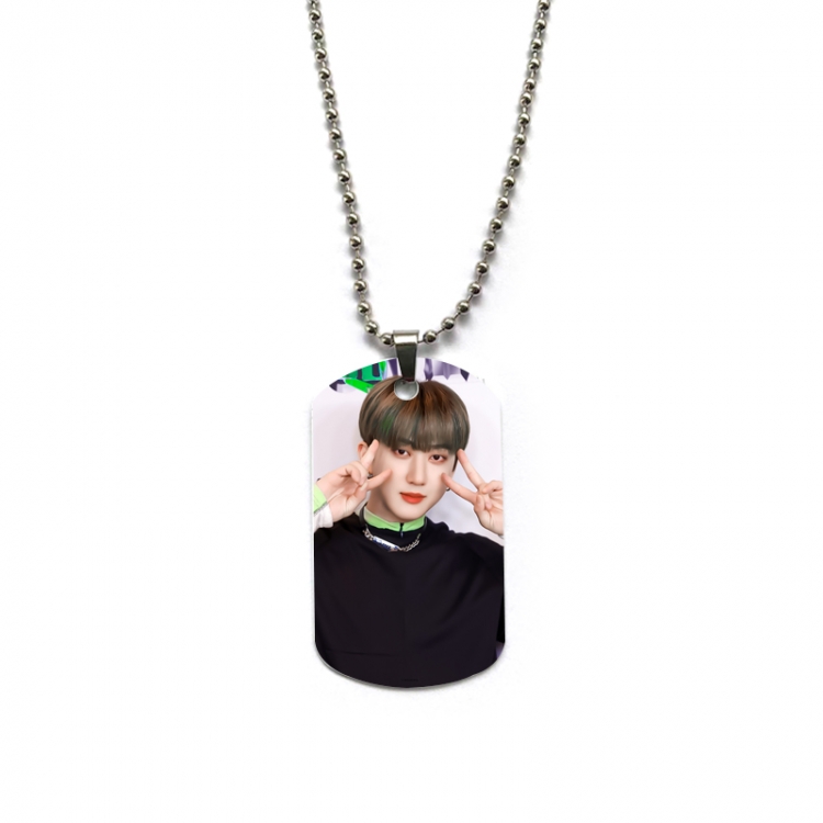 stray-kids Anime double-sided full color printed military brand necklace price for 5 pcs