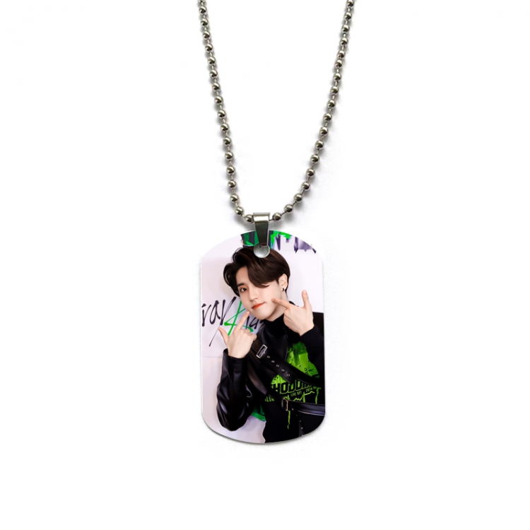 stray-kids Anime double-sided full color printed military brand necklace price for 5 pcs