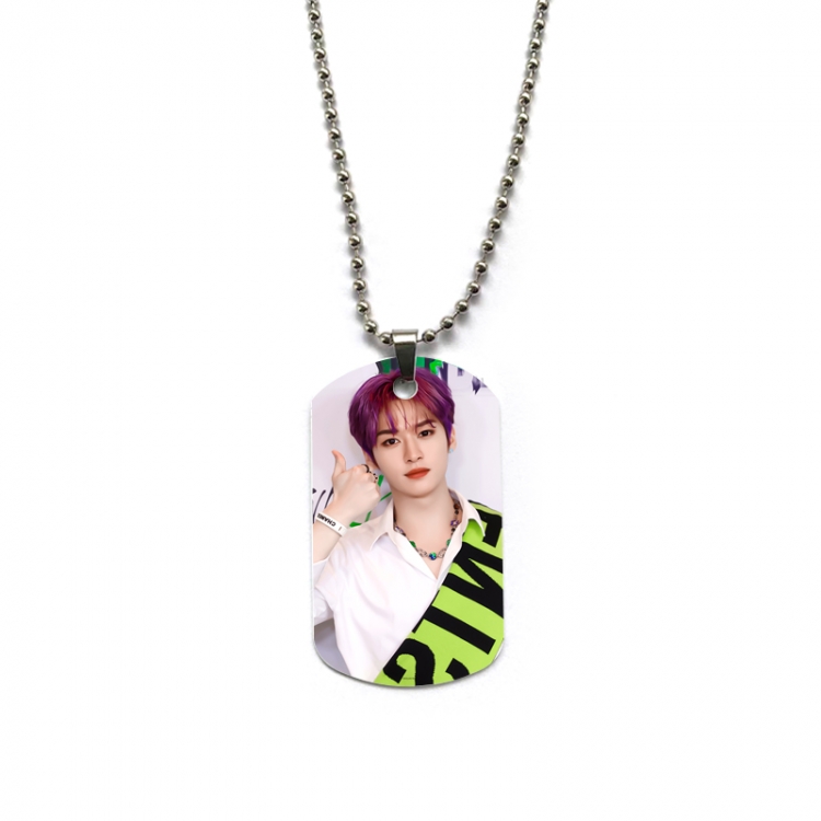 stray-kids Anime double-sided full color printed military brand necklace price for 5 pcs