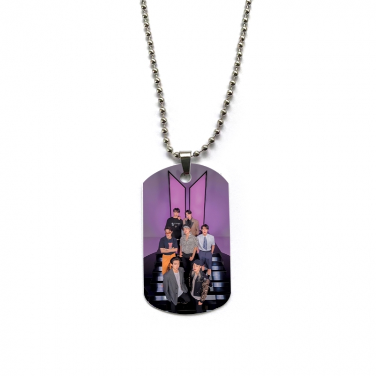 BTS Anime double-sided full color printed military brand necklace price for 5 pcs