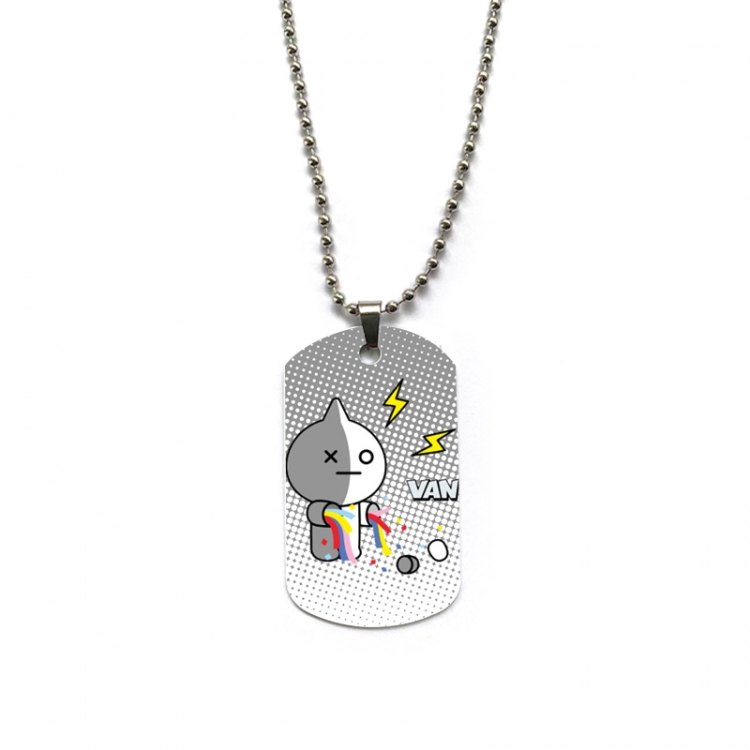 BTS Anime double-sided full color printed military brand necklace price for 5 pcs