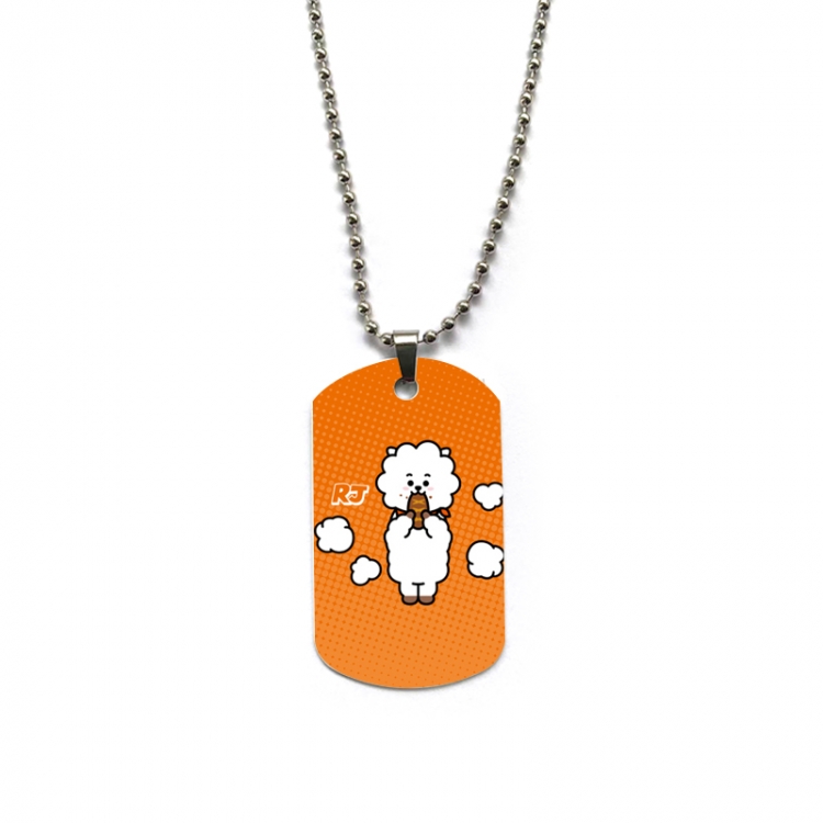 BTS Anime double-sided full color printed military brand necklace price for 5 pcs