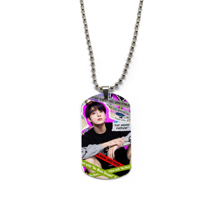 BTS Anime double-sided full color printed military brand necklace price for 5 pcs