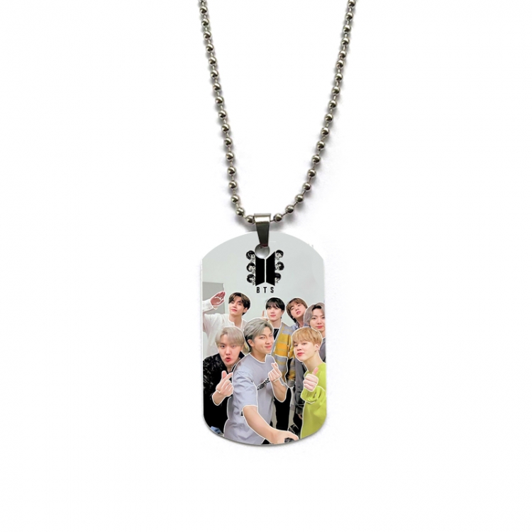 BTS Anime double-sided full color printed military brand necklace price for 5 pcs