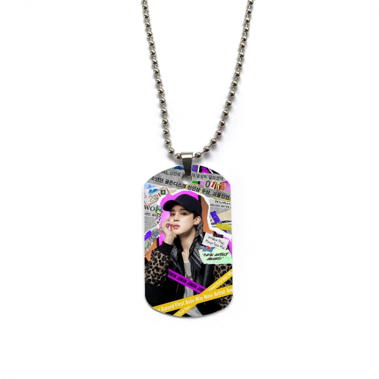 BTS Anime double-sided full color printed military brand necklace price for 5 pcs