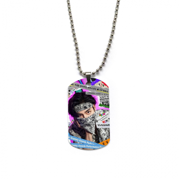 BTS Anime double-sided full color printed military brand necklace price for 5 pcs