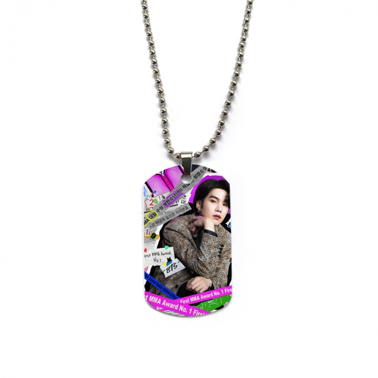 BTS Anime double-sided full color printed military brand necklace price for 5 pcs