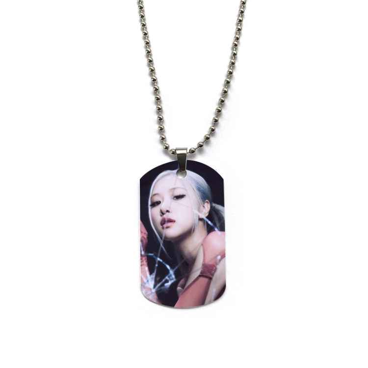 BLACKPINK Anime double-sided full color printed military brand necklace price for 5 pcs