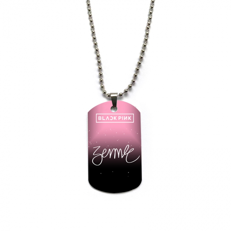 BLACKPINK Anime double-sided full color printed military brand necklace price for 5 pcs