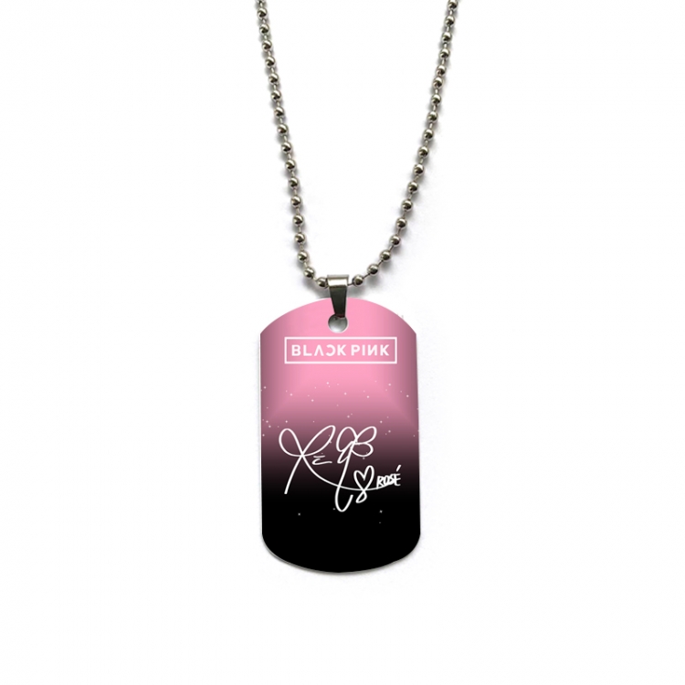 BLACKPINK Anime double-sided full color printed military brand necklace price for 5 pcs