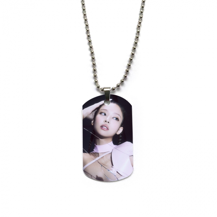 BLACKPINK Anime double-sided full color printed military brand necklace price for 5 pcs