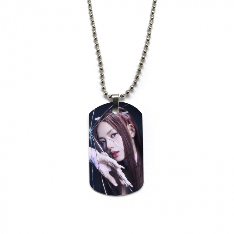 BLACKPINK Anime double-sided full color printed military brand necklace price for 5 pcs