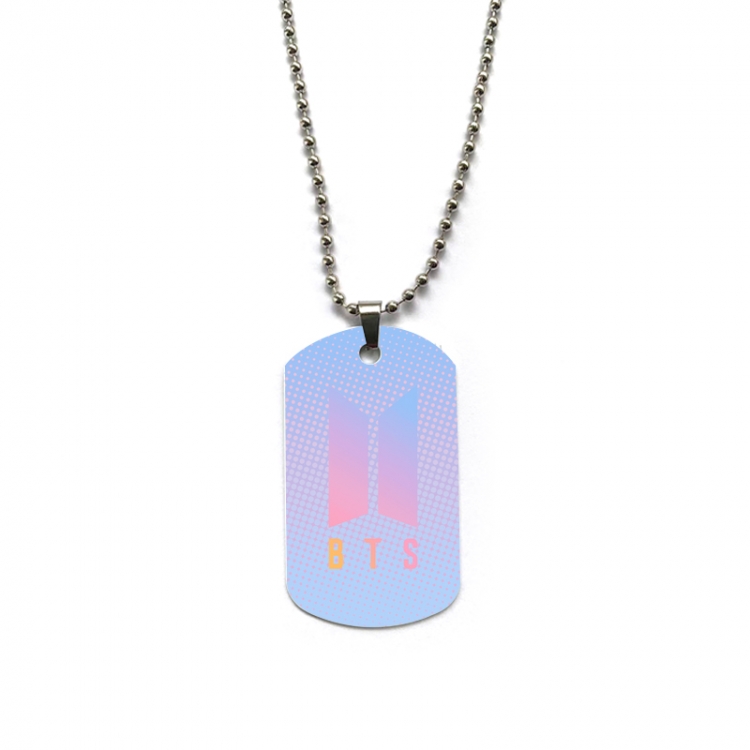 BTS Anime double-sided full color printed military brand necklace price for 5 pcs