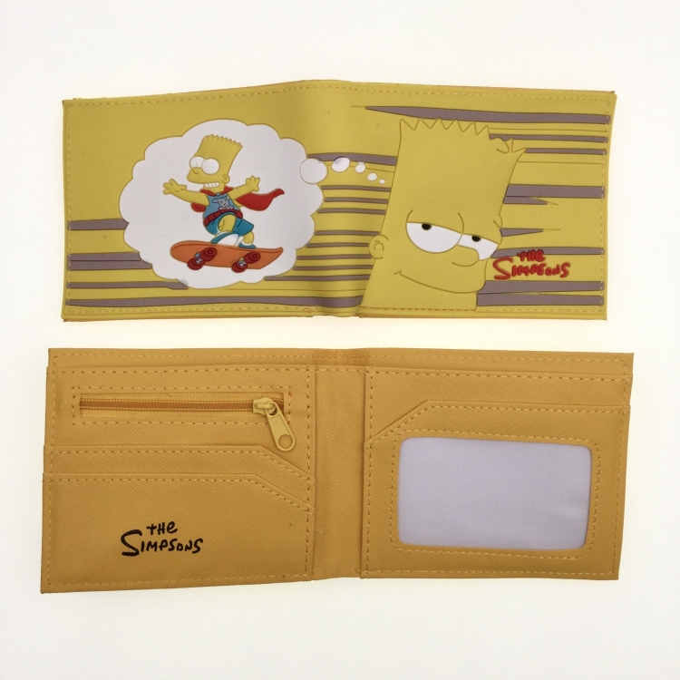 The Simpsons Anime peripheral PVC adhesive surface short style folding wallet