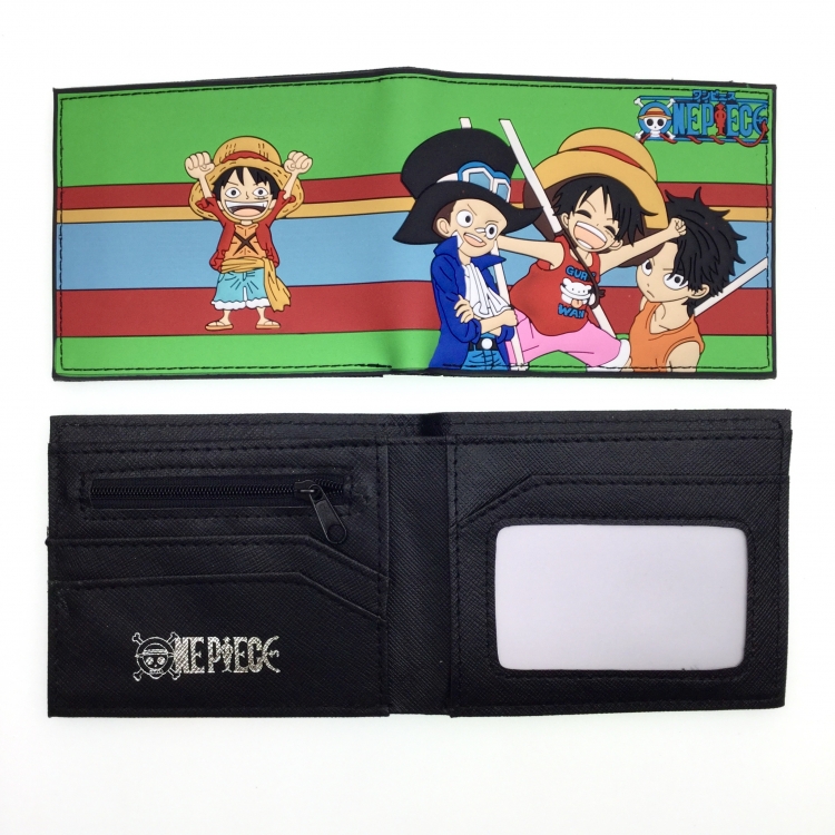 One Piece Anime peripheral PVC adhesive surface short style folding wallet