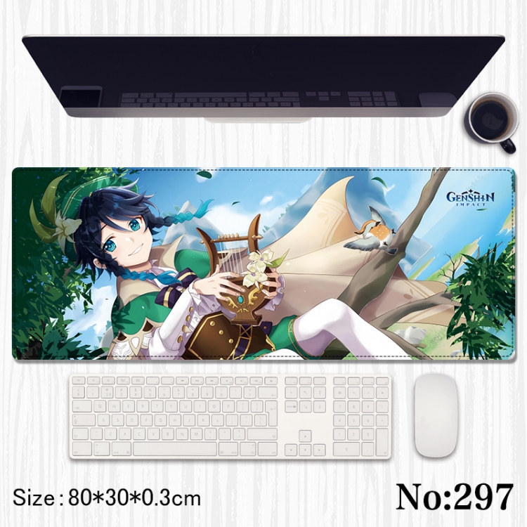 Genshin Impact Anime peripheral computer mouse pad office desk pad multifunctional pad 80X30X0.3cm