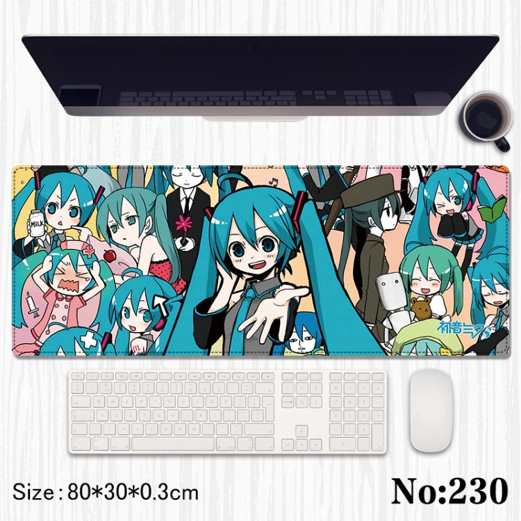 Hatsune Miku Anime peripheral computer mouse pad office desk pad multifunctional pad 80X30X0.3cm