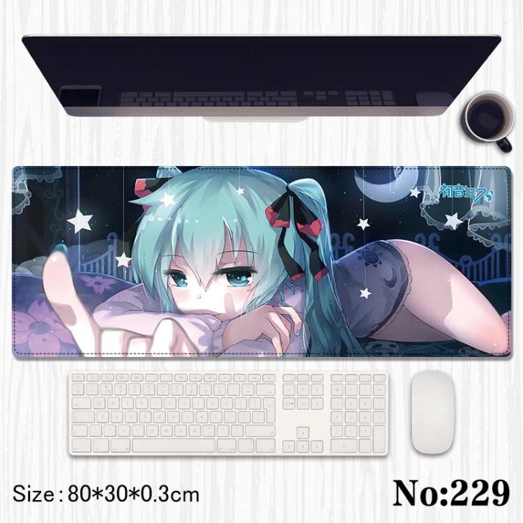 Hatsune Miku Anime peripheral computer mouse pad office desk pad multifunctional pad 80X30X0.3cm