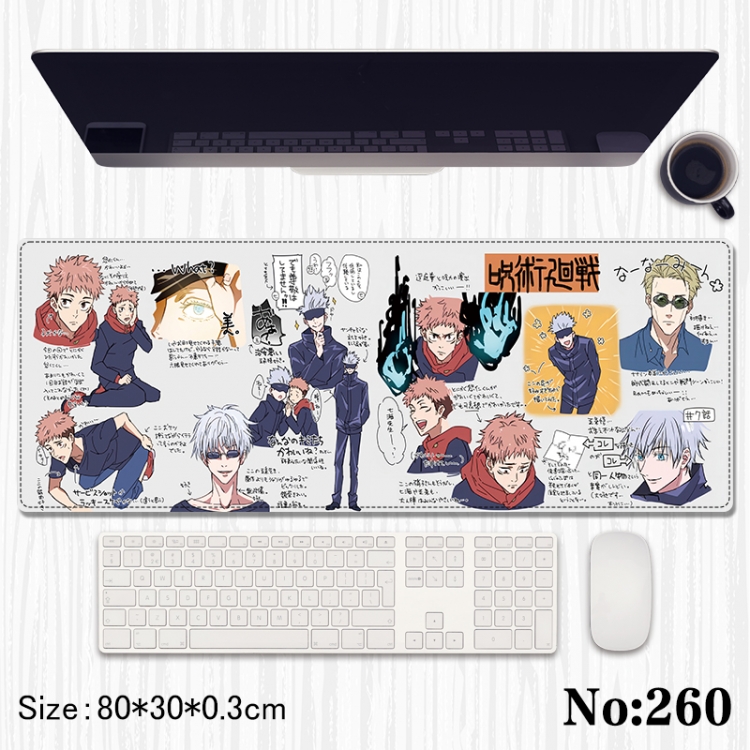 Jujutsu Kaisen Anime peripheral computer mouse pad office desk pad multifunctional pad 80X30X0.3cm