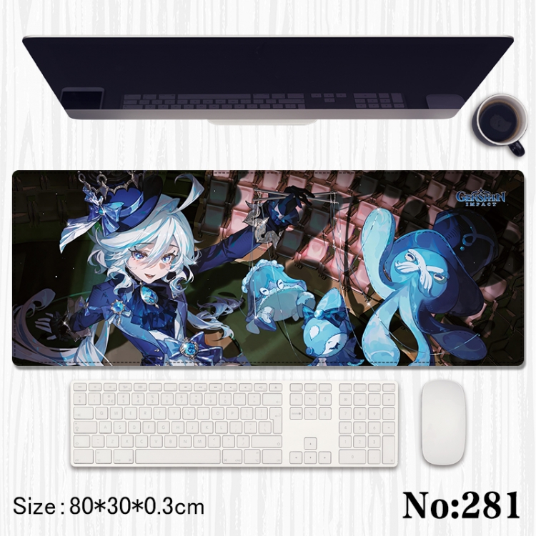 Genshin Impact Anime peripheral computer mouse pad office desk pad multifunctional pad 80X30X0.3cm