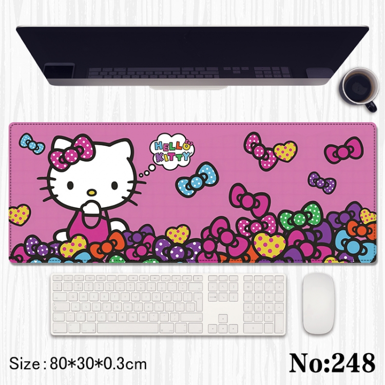 Hello Kitty  Anime peripheral computer mouse pad office desk pad multifunctional pad 80X30X0.3cm